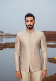 KHAKI HORSE EMBROIDERED JODHPURI SET