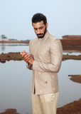 KHAKI HORSE EMBROIDERED JODHPURI SET