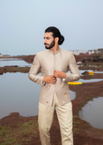 KHAKI HORSE EMBROIDERED JODHPURI SET