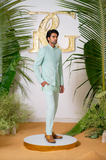 POWDER BLUE EMBROIDRED JODHPURI SET