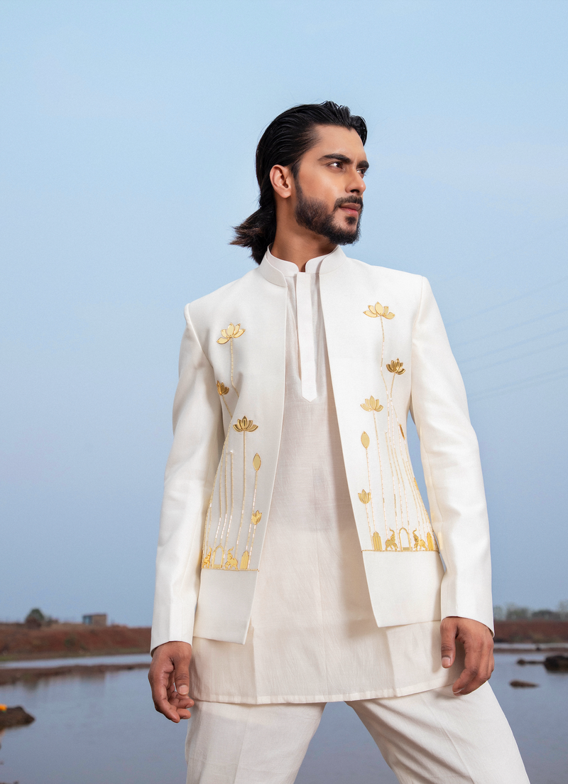 IVORY BLOOM JODHPURI SET