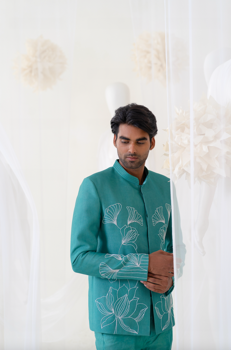 AQUA FLORA JODHPURI SET