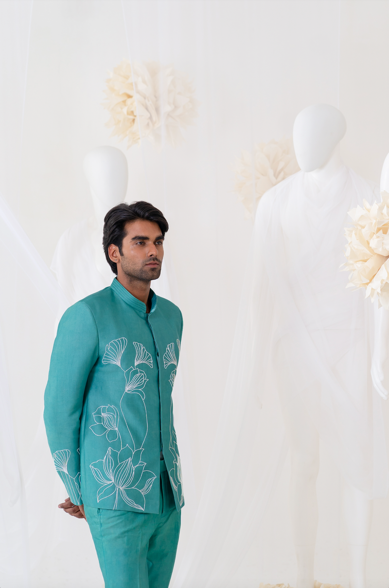 AQUA FLORA JODHPURI SET