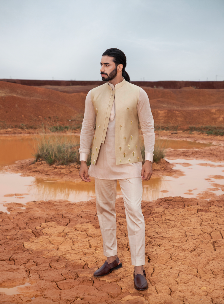 KHAKI CUTPIPE BUNDI SET