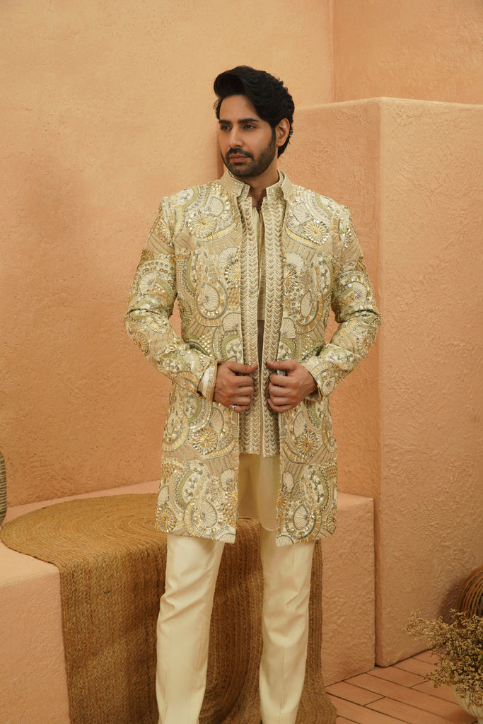 YASIR HEAVILY EMBELLISHED SHERWANI WITH PANTS