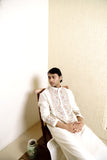 IVORY CHANDERI HANDLOOM KURTA SET
