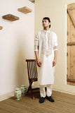 IVORY CHANDERI HANDLOOM KURTA SET