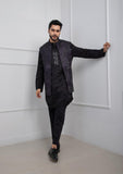 OBSIDIAN NEHRU AND ZIPPER KURTA SET