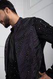 OBSIDIAN NEHRU AND ZIPPER KURTA SET