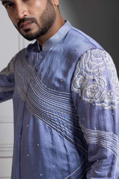 AZURE BLOOM EMBROIDERED KURTA