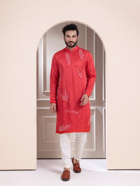 ONYX RUST EMBROIDERED KURTA ENSEMBLE