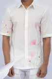 PINK GINGKO LEAF LINE SHIRT