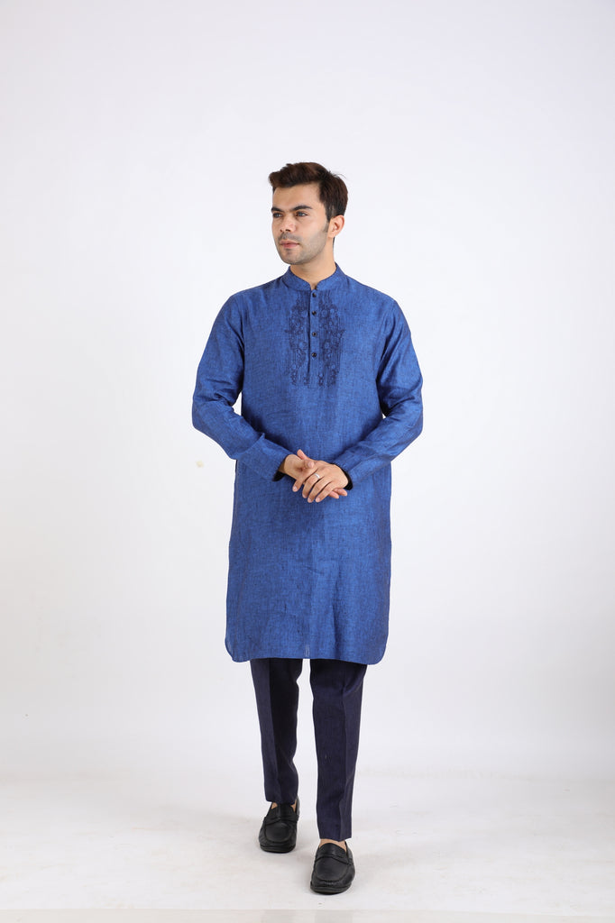 INDIGO CHAMBRAY KURTA