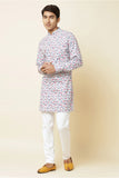 WHITE FLORAL PRINT KURTA