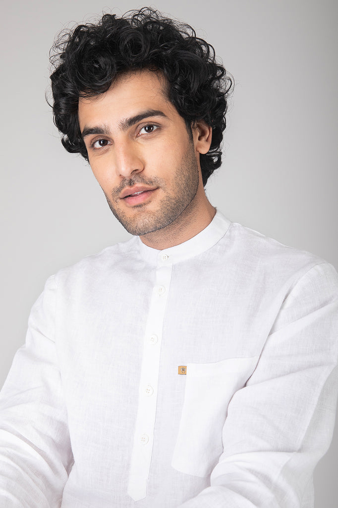 BASIC LINEN LONG KURTA