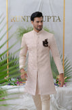 NAVAB DUSTY PINK QUILTED SHERWANI SET