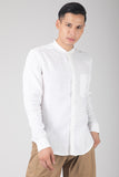 SLIM-FIT MANDARIN-COLLAR LINEN SHIRT