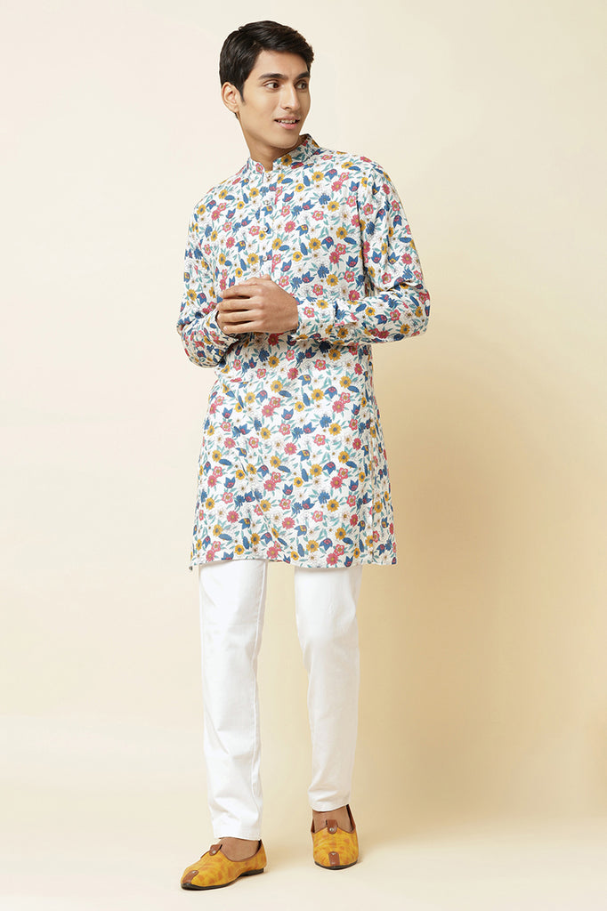MULTI-COLOUR FLORAL PRINT KURTA