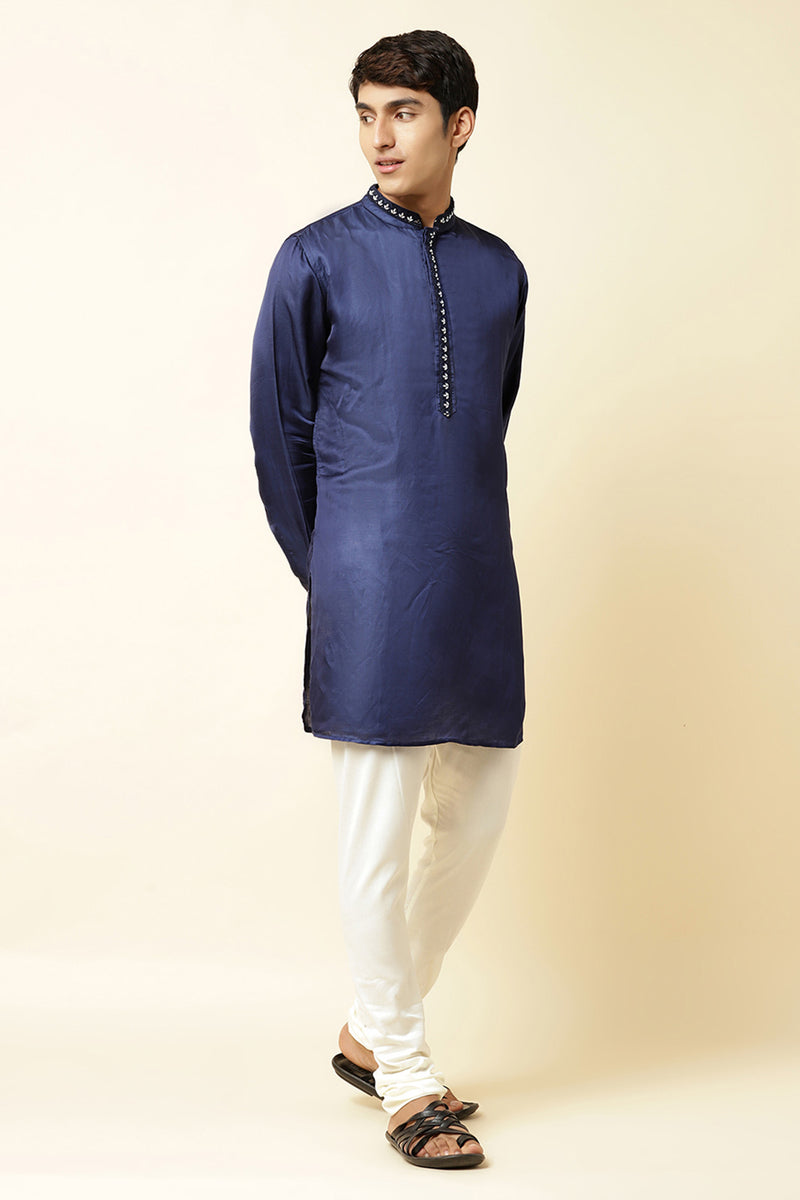 NAVY EMBROIDERED KURTA