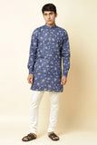 BLUE FLORAL PRINT KURTA