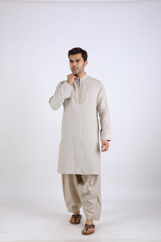 BEIGE KURTA