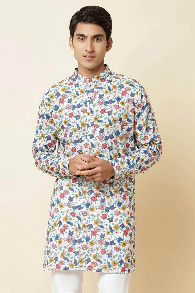 MULTI-COLOUR FLORAL PRINT KURTA