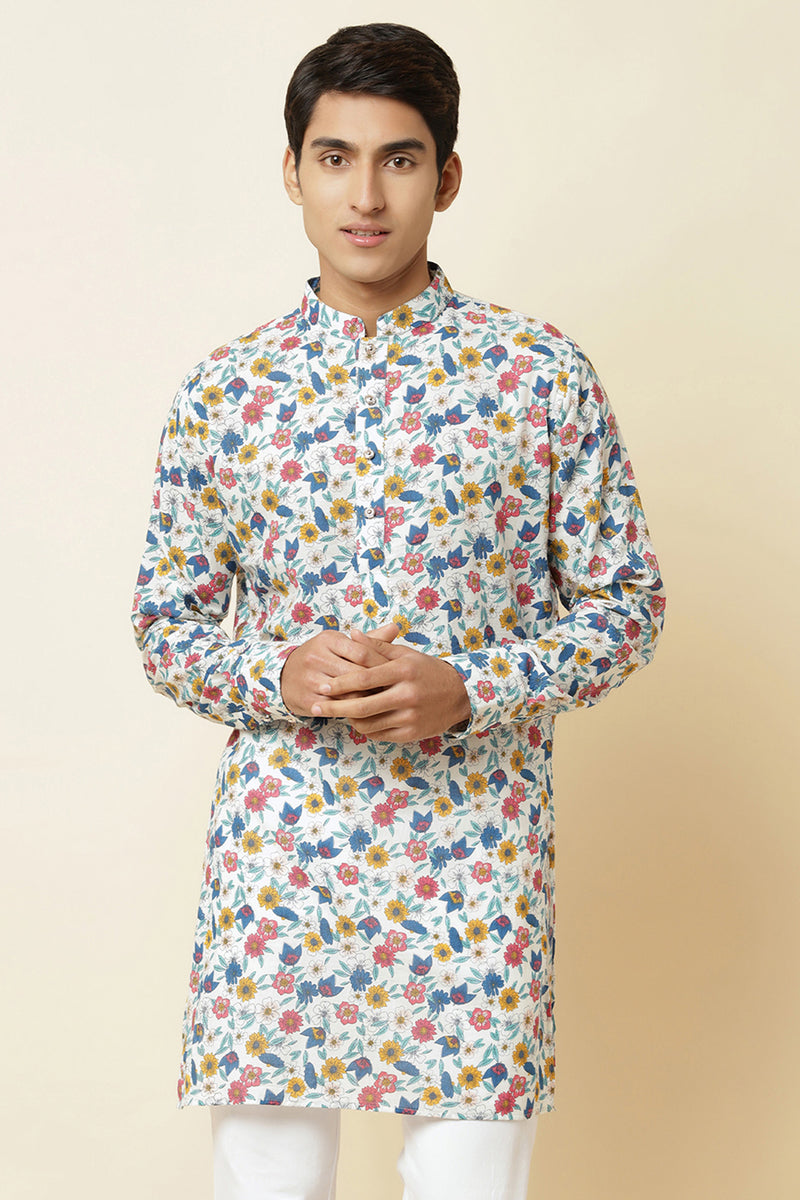 MULTI-COLOUR FLORAL PRINT KURTA