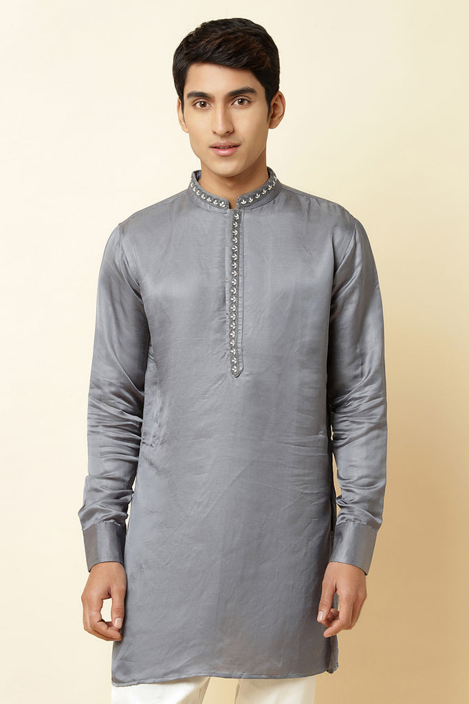 GREY EMBROIDERED KURTA