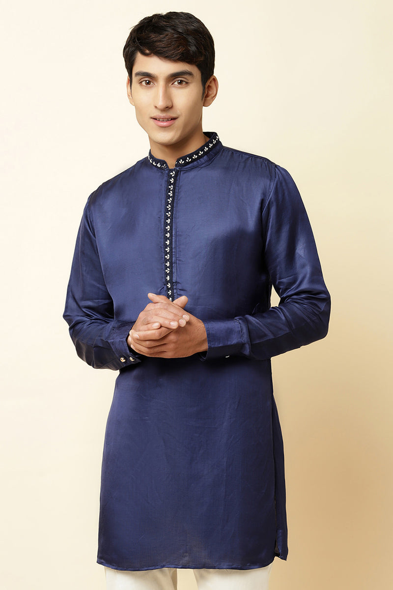 NAVY EMBROIDERED KURTA