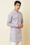WHITE FLORAL PRINT KURTA
