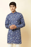 BLUE FLORAL PRINT KURTA
