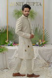 RAAG GREY EMBROIDERED SHERWANI SET