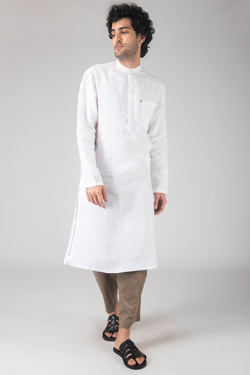 BASIC LINEN LONG KURTA