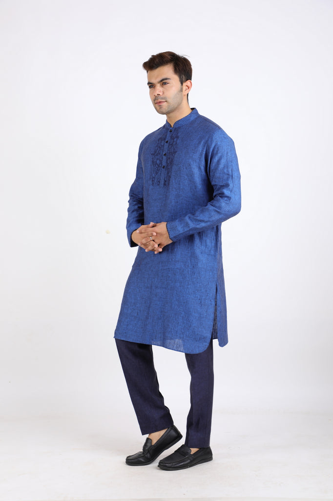 INDIGO CHAMBRAY KURTA