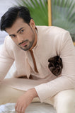 NAVAB DUSTY PINK QUILTED SHERWANI SET