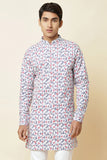 WHITE FLORAL PRINT KURTA
