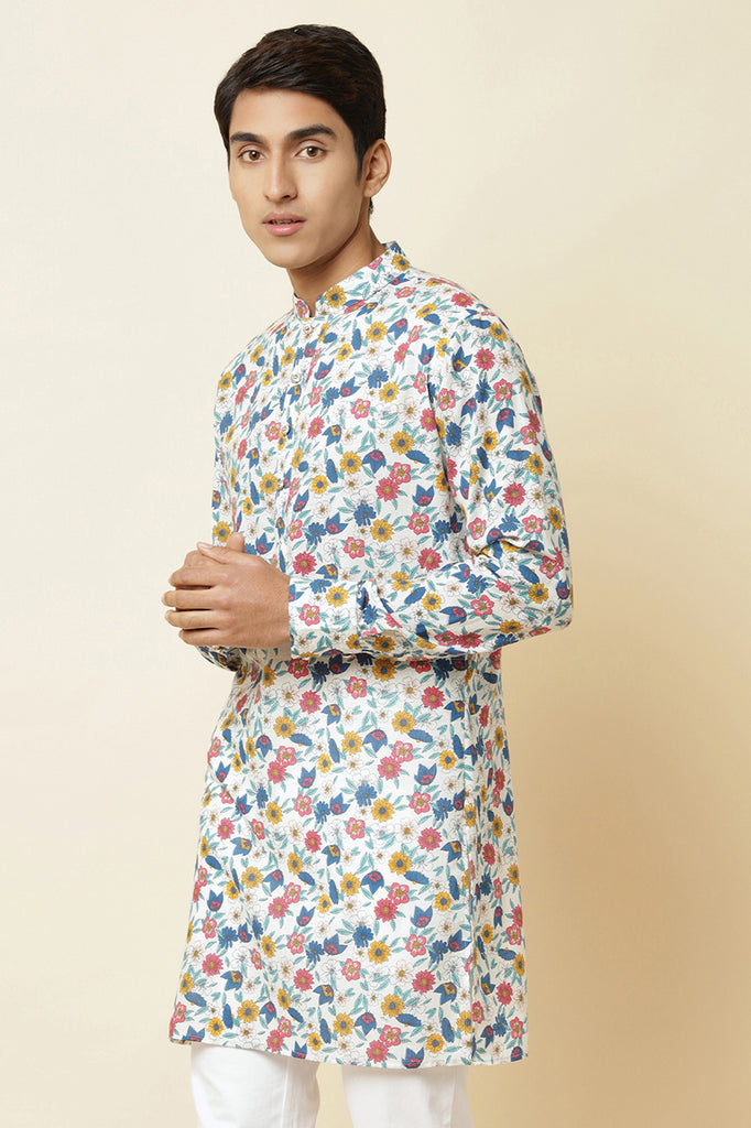 MULTI-COLOUR FLORAL PRINT KURTA