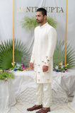 AMIR IVORY EMBROIDERED SHERWANI SET