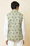 Green Floral Print Bundi Jacket