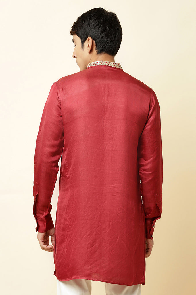 MAROON EMBROIDERED KURTA