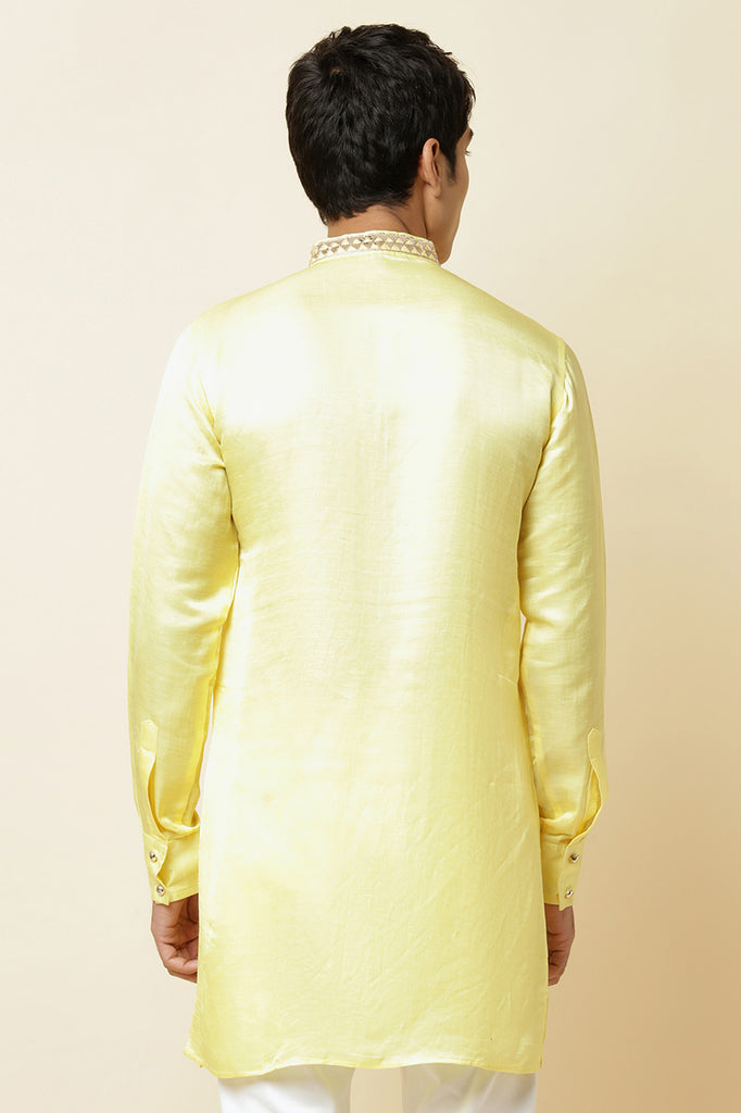 YELLOW EMBROIDERED KURTA