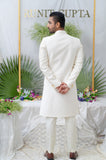 AMIR IVORY EMBROIDERED SHERWANI SET