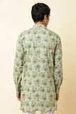 GREEN FLORAL PRINT KURTA