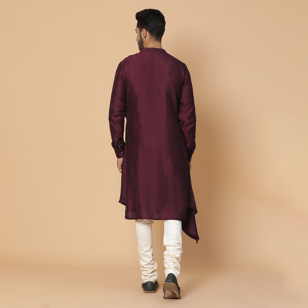MAROON COWL NECK KURTA
