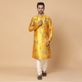 MARIGOLD FLORAL SILK KURTA