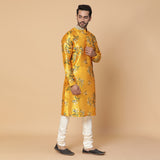 MARIGOLD FLORAL SILK KURTA