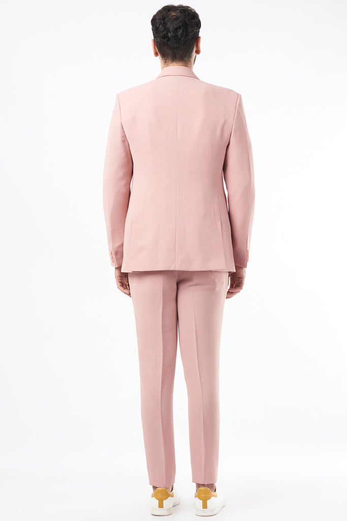 BLUSH PINK SELF TEXTURED JACKET SET