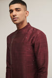 METAL EMBROIDERY KURTA IN OLD MAUVE