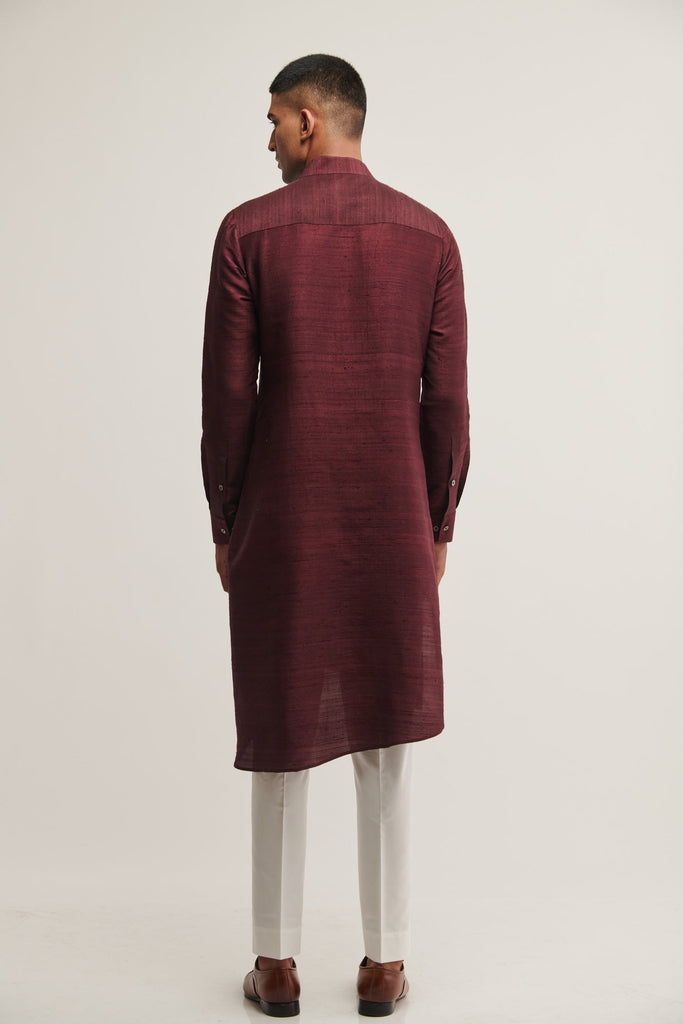 METAL EMBROIDERY KURTA IN OLD MAUVE