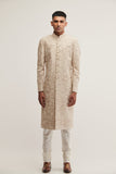 EMBROIDERED SHERWANI SET IN MOON ROCK
